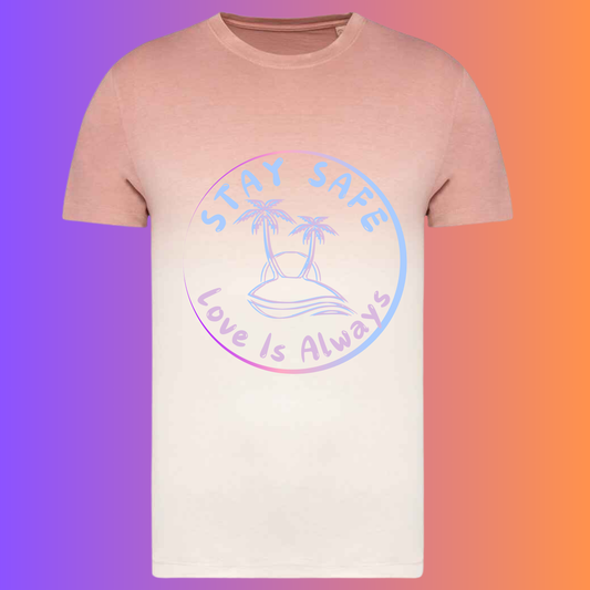 Stay Safe Beachy Vibes Dip Die Organic T-Shirt - Adult Unisex