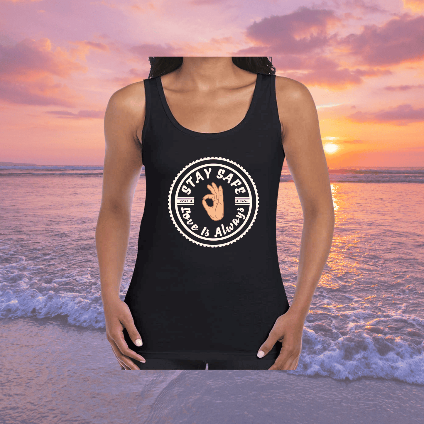 Stay Safe OG Cotton Singlet - Womens