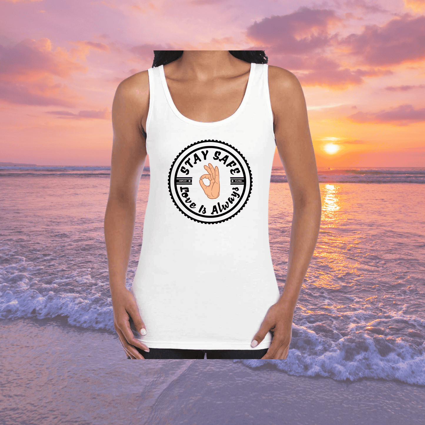 Stay Safe OG Cotton Singlet - Womens