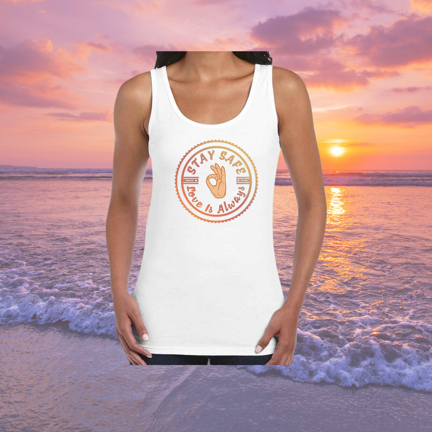 Stay Safe OG Cotton Singlet - Womens