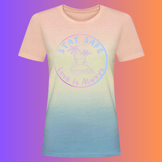 Stay Safe Beachy Vibes Tie Die T-Shirt - Adult Unisex